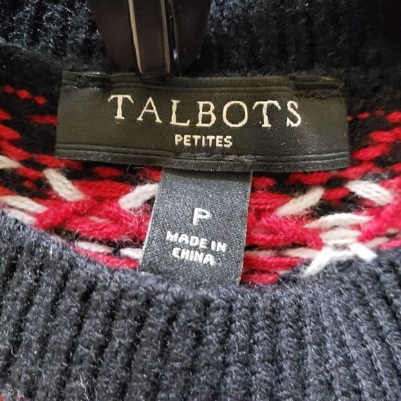 Talbots Fair Isle chunky knit sweater P - Picture 3 of 4